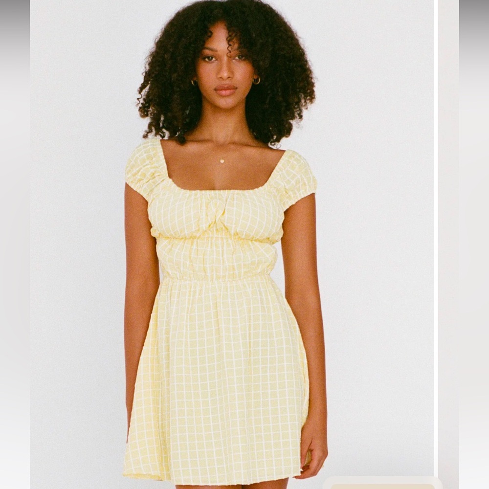 Sabo Serati Dress Yellow and white check S